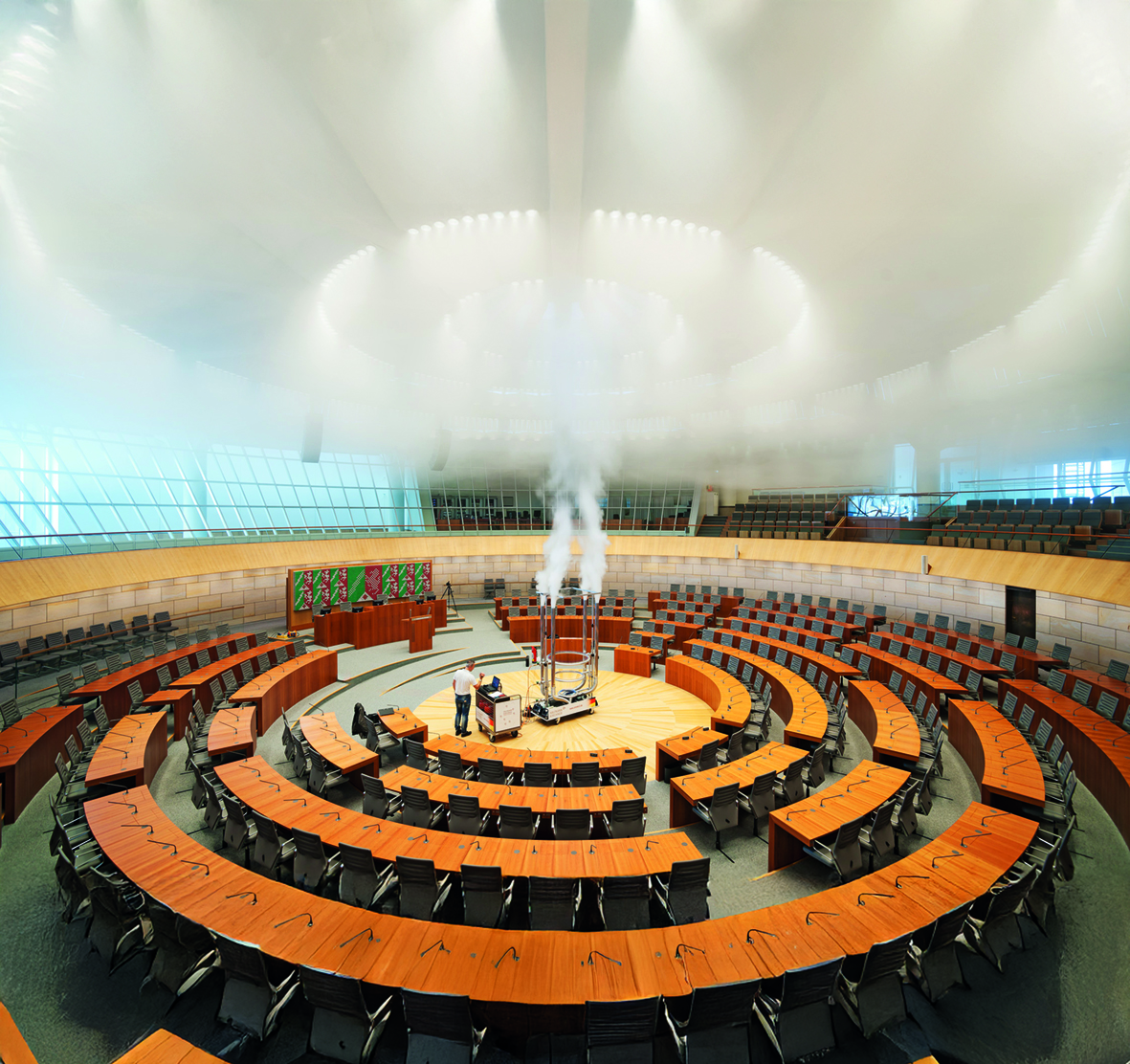 Entrauchungssimulation im Landtag NRW